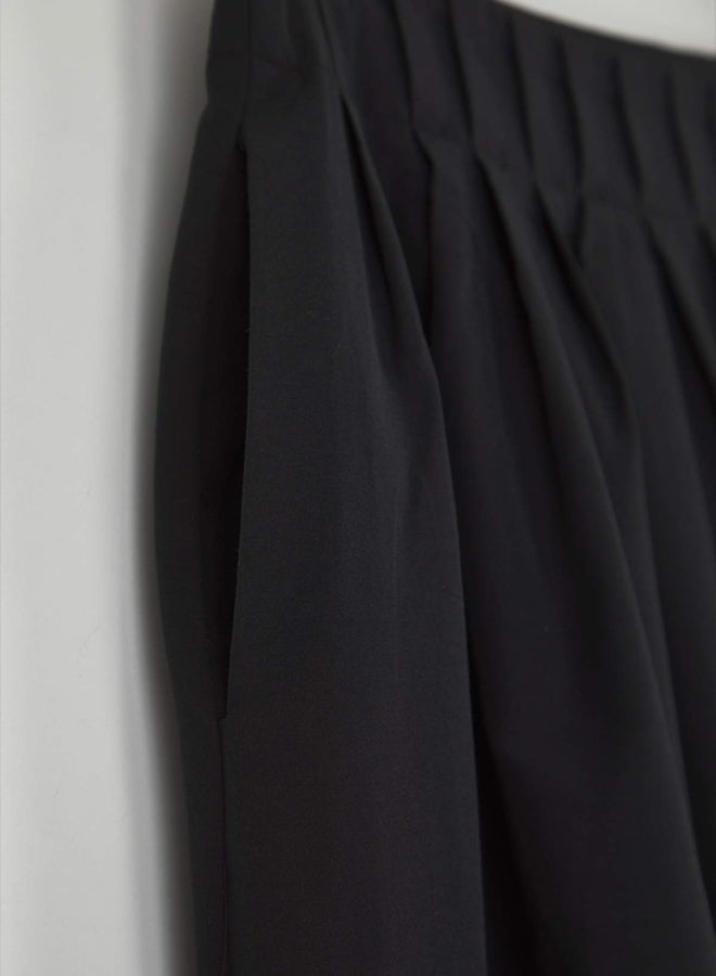 trendyol Black Unlined Plain Woven Hijab Skirt with Pleat Detail at the Waist - Image 5