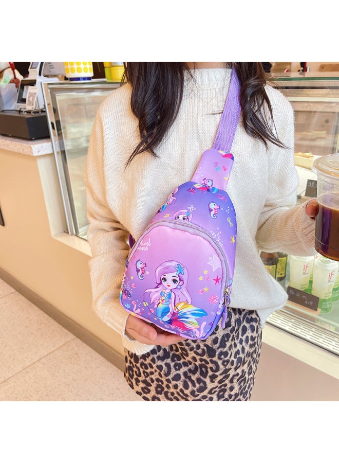 Children's Chest Bag Cartoon Waffle Team Small Crossbody Bag Logo Printed Baby Diagonal-Color:Red - Image 3
