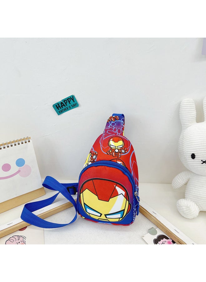 Children's Chest Bag Cartoon Waffle Team Small Crossbody Bag Logo Printed Baby Diagonal-Color:Red - Image 1