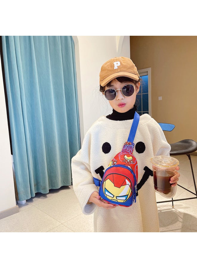 Children's Chest Bag Cartoon Waffle Team Small Crossbody Bag Logo Printed Baby Diagonal-Color:Red - Image 4