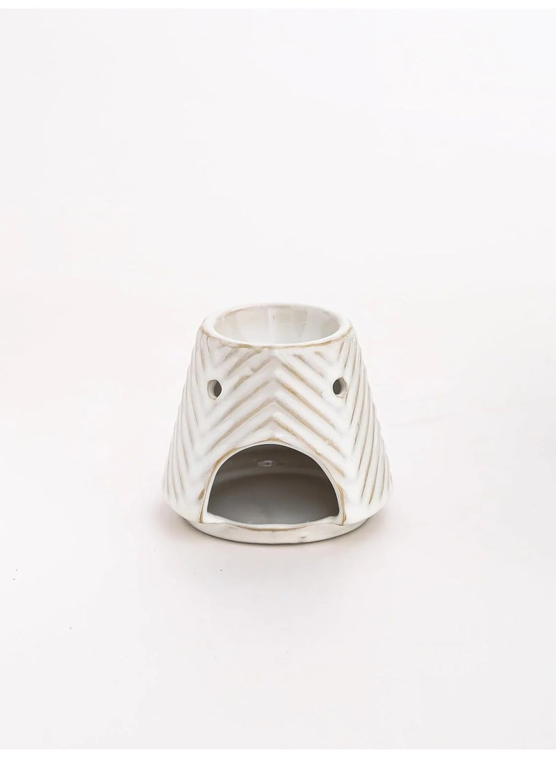 Home auraa Eternity Oil Burner Ceramic - Off White Color | Elegant Aromatherapy Diffuser for Essential Oils & Wax Melts | Ideal for Home, office or living space - Image 3