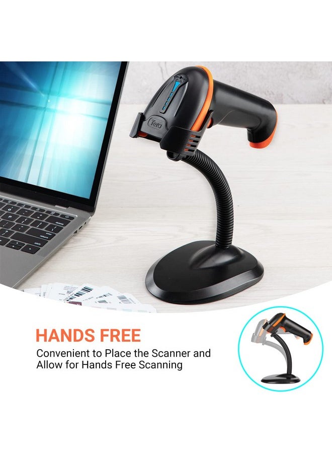Tera - Universal Barcode Scanner Stand Hands Free Barcode Scanning Barcode Reader Cradle Holder Base Angle And Height Adjustable Head For Supermarket Retail Store School Library Logistic Warehouse - Image 1