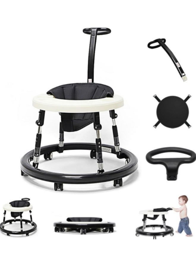 GGEROU Baby Walker, 9-Gear Height Adjustable Baby Walker with Wheels, Foldable Infant Toddler Walker with Foot Pads, Baby Walkers and Activity Center for Baby Boys and Baby Girls 6-24 Months - Image 1