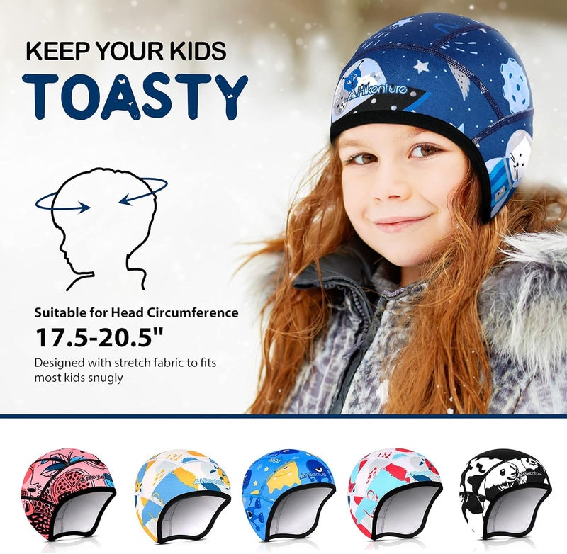 HIKENTURE Kids Skull Cap Helmet Liner Winter Hat for Boys and Girls Beanie Ski Hat with Thermal Fleece for Snow Sports… - Image 3