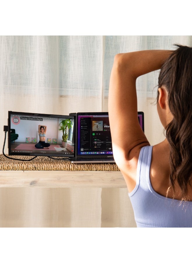 Mobile pixel Duex Plus Portable Monitor, 13.3" FHD 1080P IPS Ultra Slim Laptop Screen Extender, USB A/USB C Plug and Play Auto Screen Rotate, Windows/Mac/Android/Switch Compatible - Black  - Image 5