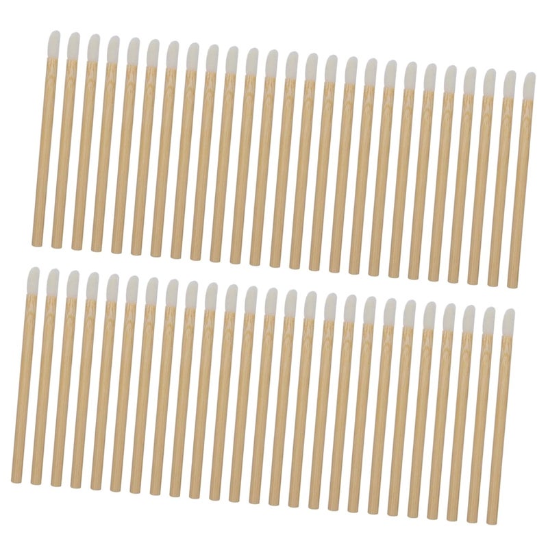 50Pcs Disposable Wooden Lip Brushes Portable Lipstick Applicators for Makeup Use for Lip Gloss and Eyeshadow Application - Image 1