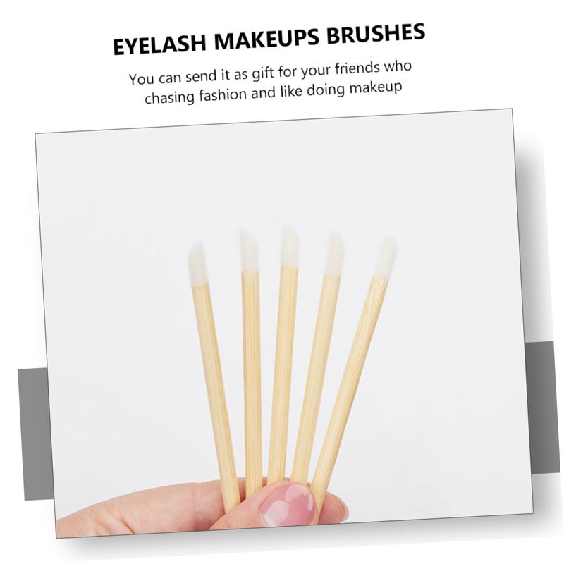 50Pcs Disposable Wooden Lip Brushes Portable Lipstick Applicators for Makeup Use for Lip Gloss and Eyeshadow Application - Image 3
