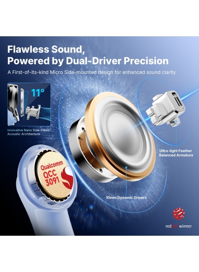 إيرفن سماعات EarFun Air Pro 4+ لاسلكية بإلغاء ضوضاء تكيفي، صوت Hi-Res aptX Lossless، بلوتوث 6.0، تشغيل حتى 54 ساعة، أزرق - Image 2