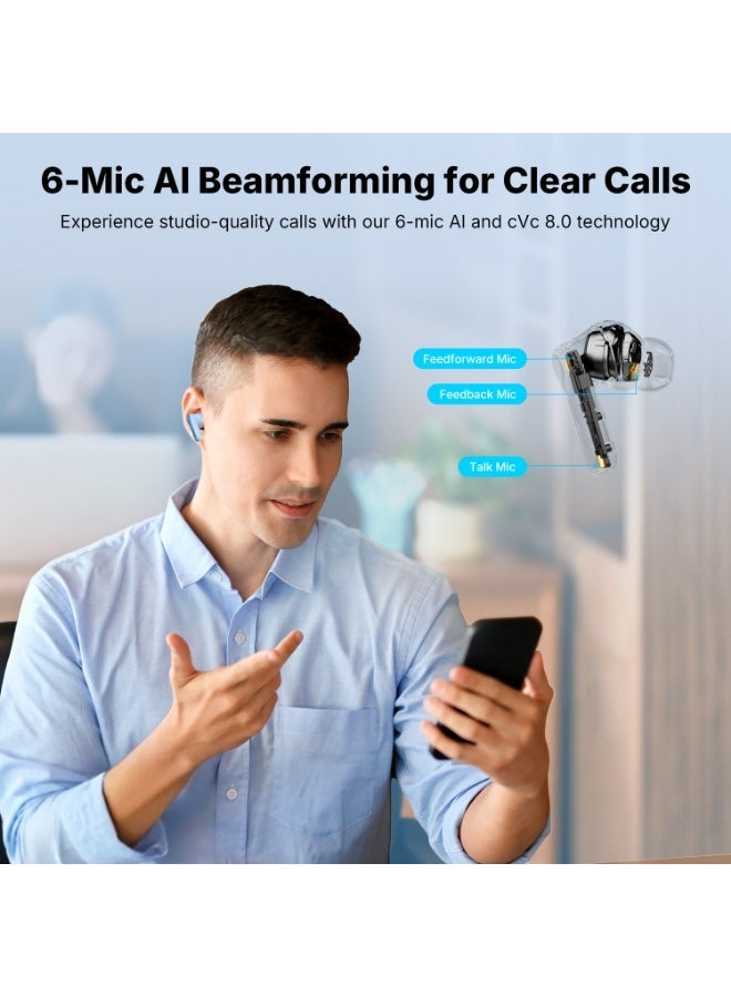 إيرفن سماعات EarFun Air Pro 4+ لاسلكية بإلغاء ضوضاء تكيفي، صوت Hi-Res aptX Lossless، بلوتوث 6.0، تشغيل حتى 54 ساعة، أزرق - Image 5