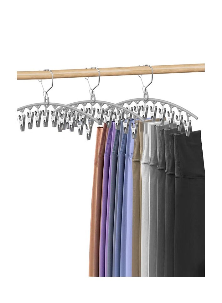HAWAWA 3 Pack Legging Organizer for Closet, Metal Yoga Pants Hangers w/10 Clips Holds 30 Leggings, Space Saving Hanging Closet Organizer w/Rubber Coated Closet Organizers and Storage  - Image 1