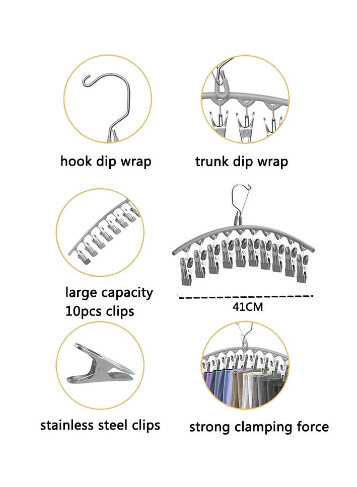 HAWAWA 3 Pack Legging Organizer for Closet, Metal Yoga Pants Hangers w/10 Clips Holds 30 Leggings, Space Saving Hanging Closet Organizer w/Rubber Coated Closet Organizers and Storage  - Image 2