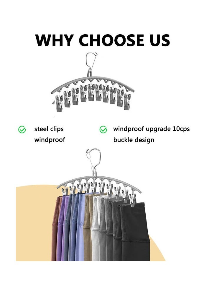 HAWAWA 3 Pack Legging Organizer for Closet, Metal Yoga Pants Hangers w/10 Clips Holds 30 Leggings, Space Saving Hanging Closet Organizer w/Rubber Coated Closet Organizers and Storage  - Image 3