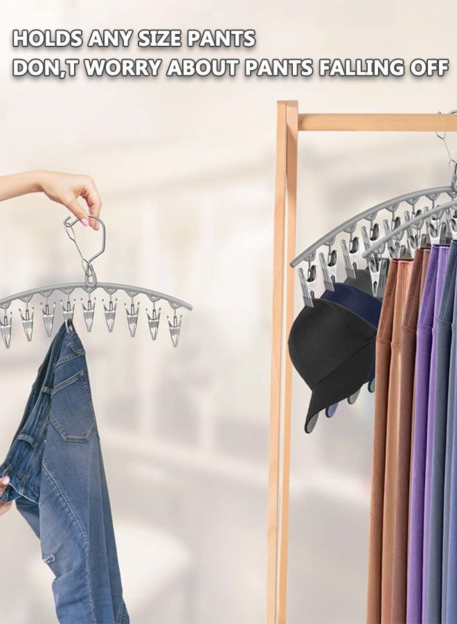 HAWAWA 3 Pack Legging Organizer for Closet, Metal Yoga Pants Hangers w/10 Clips Holds 30 Leggings, Space Saving Hanging Closet Organizer w/Rubber Coated Closet Organizers and Storage  - Image 5