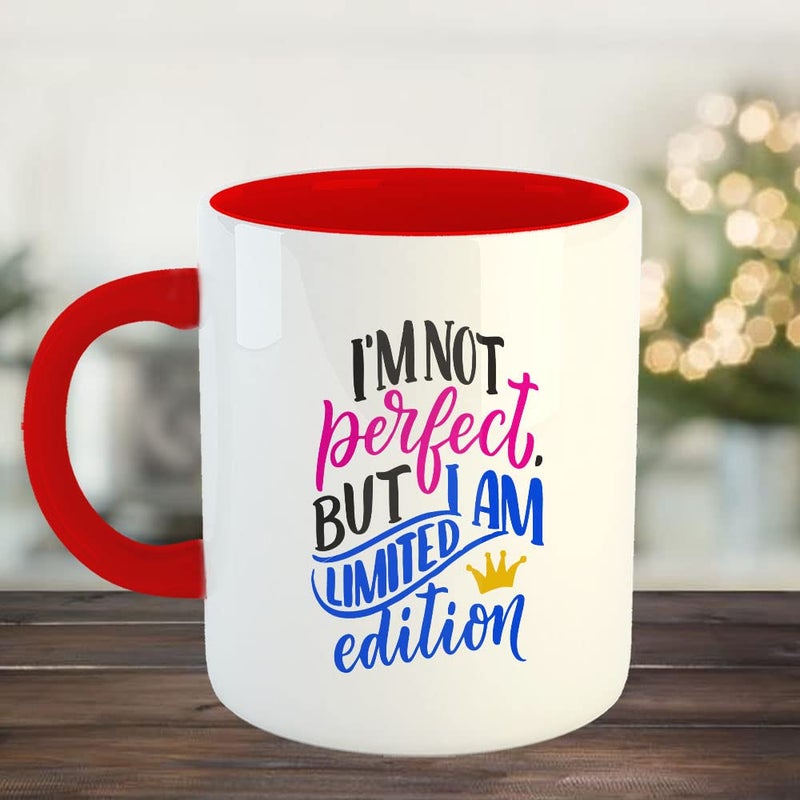 Happu Printed Ceramic Coffee Mug Motivational Inspirational Quotes I am Limited Edition Gift for Mens Gift for Womens Gift for Trainers Gift for Boss Gift for Mentors325 ML11Oz2752RD - Image 2