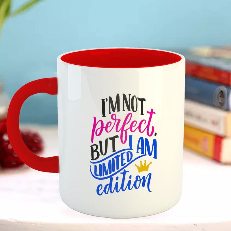 Happu Printed Ceramic Coffee Mug Motivational Inspirational Quotes I am Limited Edition Gift for Mens Gift for Womens Gift for Trainers Gift for Boss Gift for Mentors325 ML11Oz2752RD - Image 3