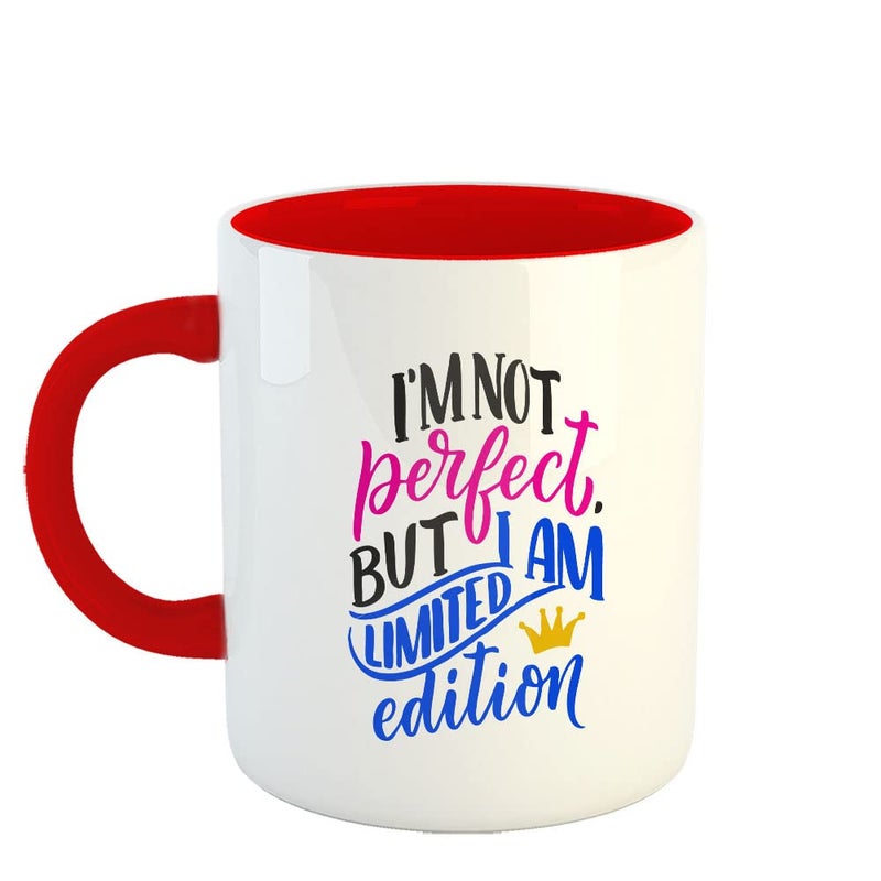 Happu Printed Ceramic Coffee Mug Motivational Inspirational Quotes I am Limited Edition Gift for Mens Gift for Womens Gift for Trainers Gift for Boss Gift for Mentors325 ML11Oz2752RD - Image 1