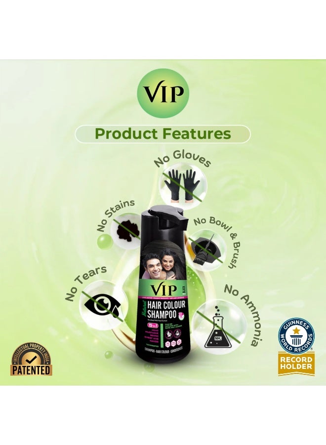 VIP 5 in 1 Hair Colour Shampoo base Hair Color, Black 180 ml - Image 3