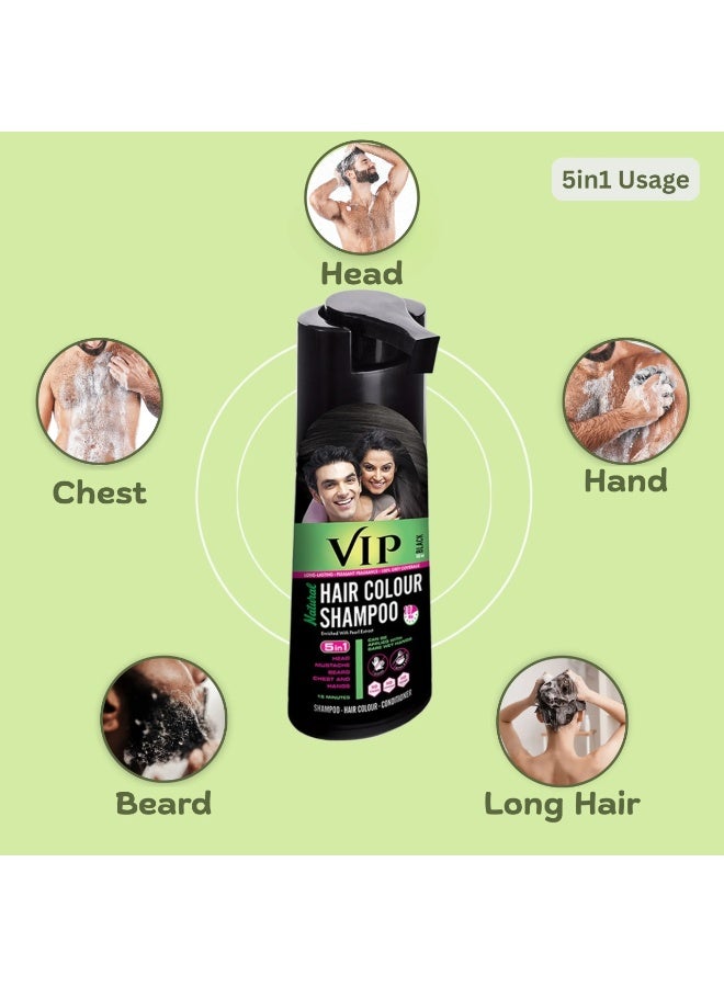 VIP 5 in 1 Hair Colour Shampoo base Hair Color, Black 180 ml - Image 5