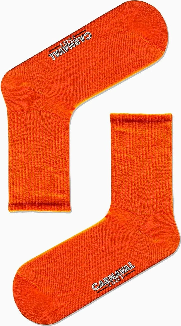 كارنافال سوكس Plain Orange Patternless Colored Sports Socks