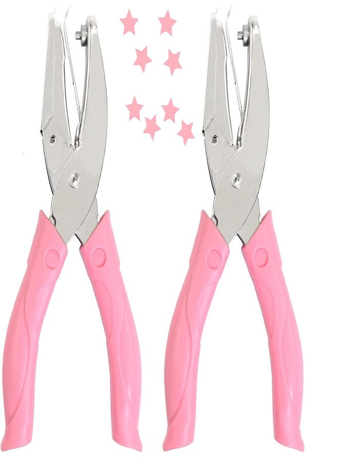 Jeemitery Jeemiter 2 Pack 1/4 Inch Star Shaped Metal Single Handheld Hole Paper Punch Punchers with Soft-Handled for Tags Clothing Ticket - Image 1