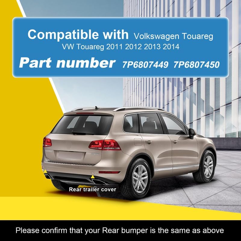 Goholy Car Rear Bumper Tow Hook Cover for VW Touareg - Image 2