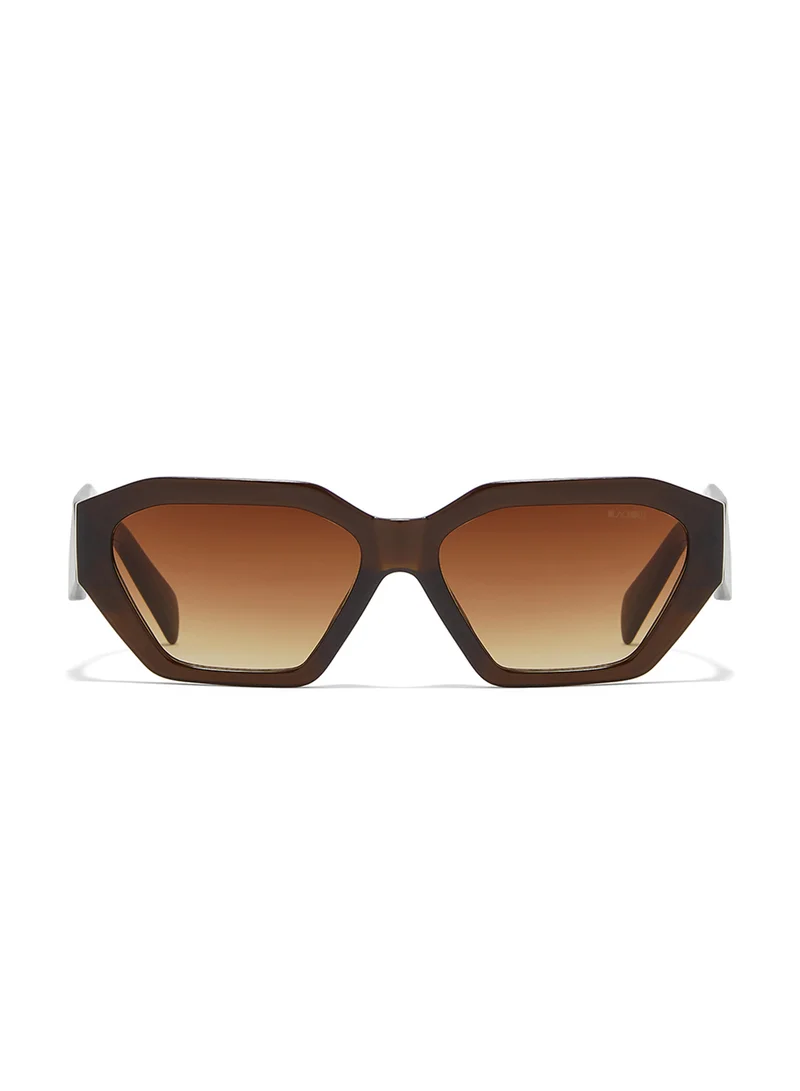 Blackout Theta,Women Sunglasses, Hexagon Sunglasses, UV Protection: UV400 (Brown,Brown)