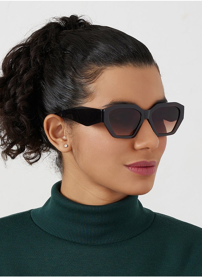 Blackout Theta,Women Sunglasses, Hexagon Sunglasses, UV Protection: UV400 (Brown,Brown)  - Image 5