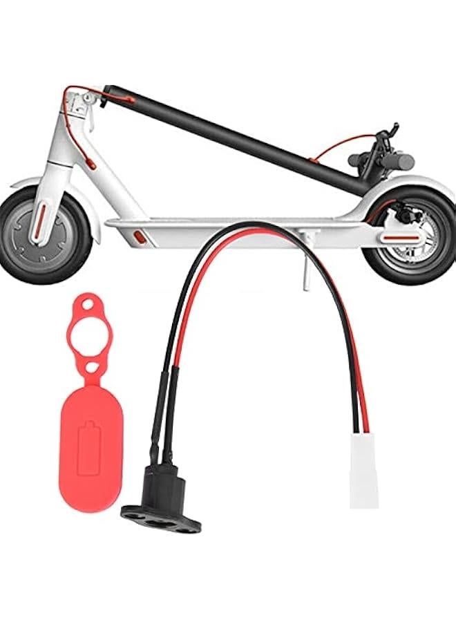 Free sturdy charging port with M365, battery charger connector socket, silicone durable and flexible M365 electric scooter accessories (one positive and two pairs) - Image 2