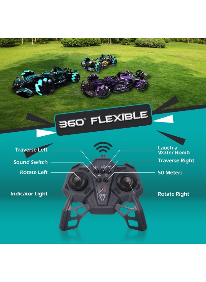 Jinou Remote Control Car - Made with Premium Quality plastic with high power 4WD Dual Motor – Kids toys Car with Remote Control and Smart Watch Gesture Control with Finger (Black with Green)  - Image 4