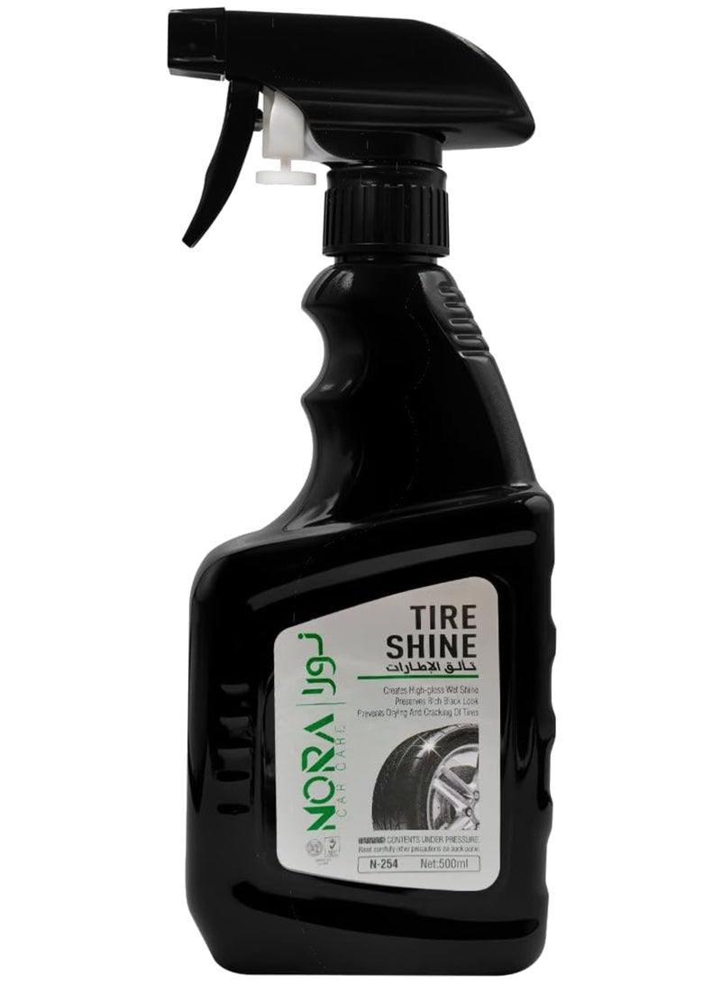 Nora Tire Shine for Cars – Wet Gloss Finish with Anti-Cracking and Drying Protection – 500ml  - Image 1