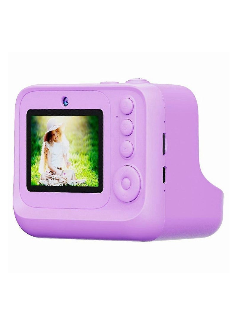 Mini Children 2.4-inch HD Dual Lens Instant Camera Photo Printer purple  - Image 2