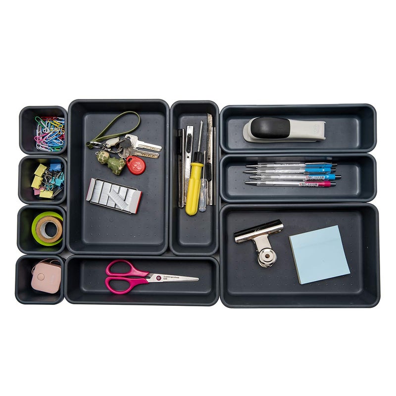 Backerysupply Interlocking Desk Drawer Organizer Separators For Kitchen  Bathroom  Makeup  Office (Set Of 10) - Image 1