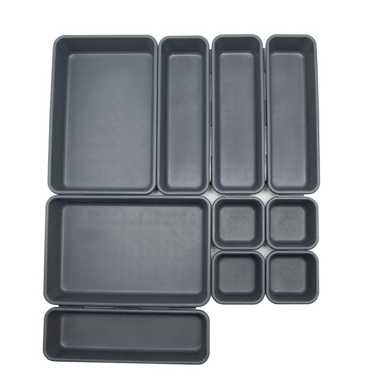 Backerysupply Interlocking Desk Drawer Organizer Separators For Kitchen  Bathroom  Makeup  Office (Set Of 10) - Image 2