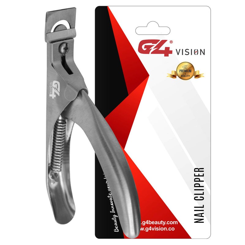 G4 Vision Acrylic Nail Clipper Acrylic Nail Cutter Fake Nail Clippers False Artificial Nail Clipper Tip Trimmer Art Manicure Tools Silver Dull