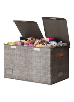 XiuWoo Toys Organizer Toy Chest with Lids Foldable Toy Storage Organizer with Handles, Stuffed Animal Storage for Nursery Room Playroom, Living Room, Large Toy Box for Boys and Girls Gray  - Image 1