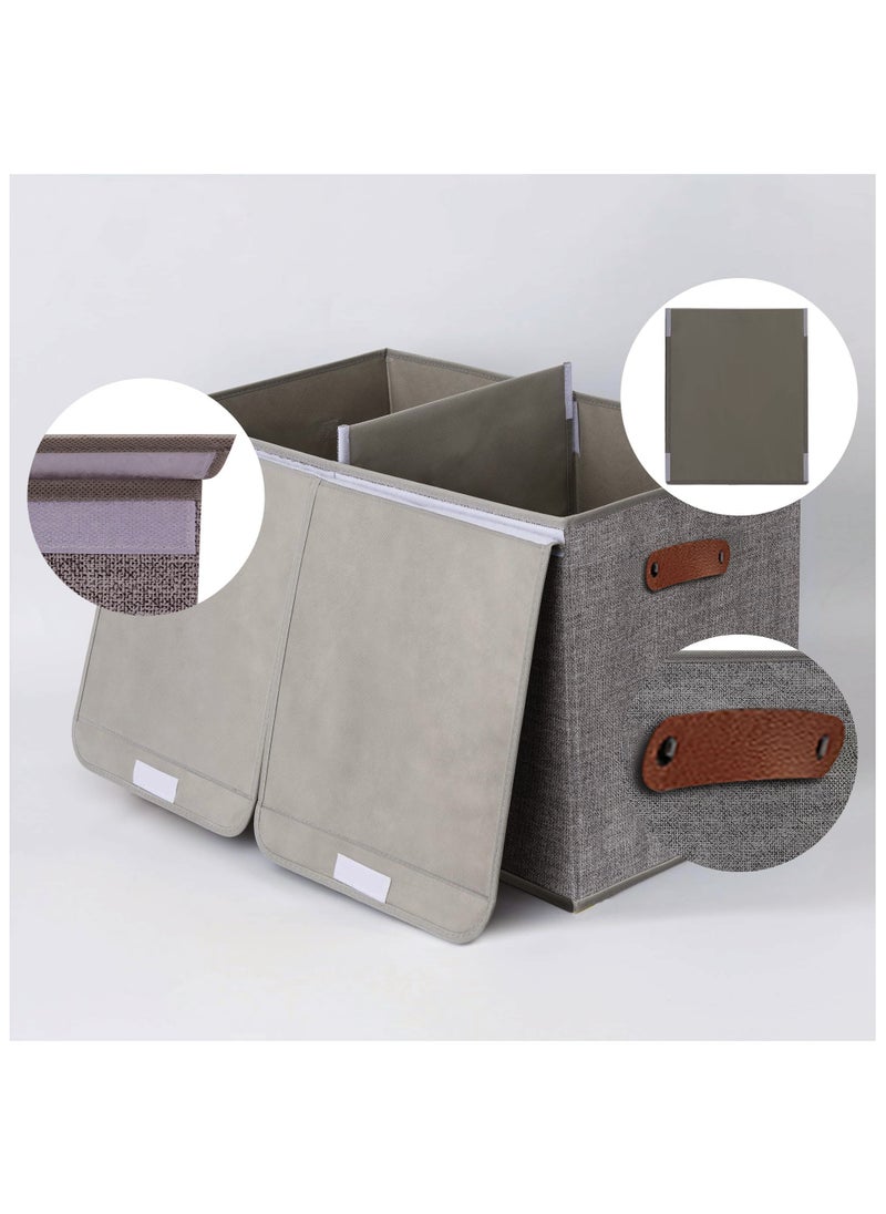 XiuWoo Toys Organizer Toy Chest with Lids Foldable Toy Storage Organizer with Handles, Stuffed Animal Storage for Nursery Room Playroom, Living Room, Large Toy Box for Boys and Girls Gray  - Image 3