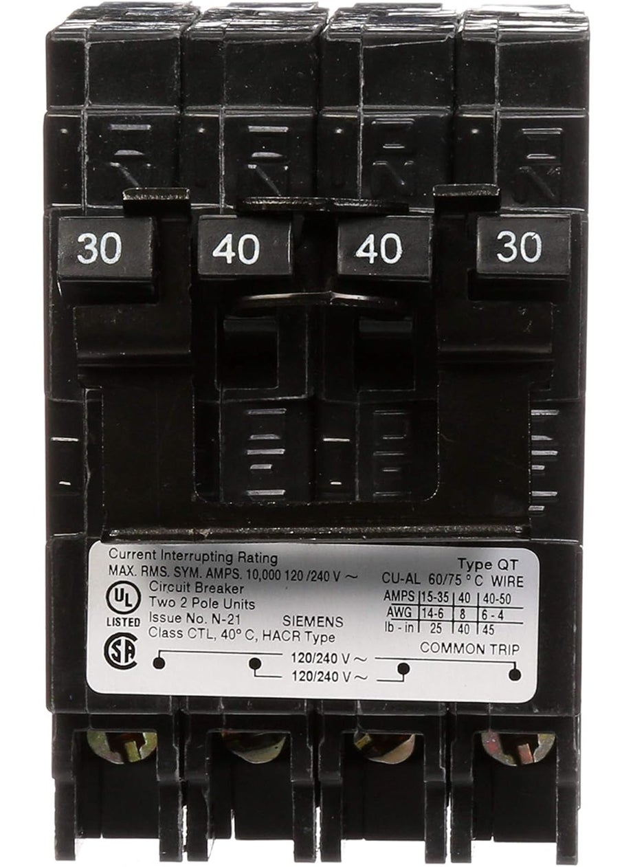 SIEMENS Siemens Q23040CT2 30Amp Double Pole40Amp Double Pole 10Kaic Circuit Breaker  - Image 2
