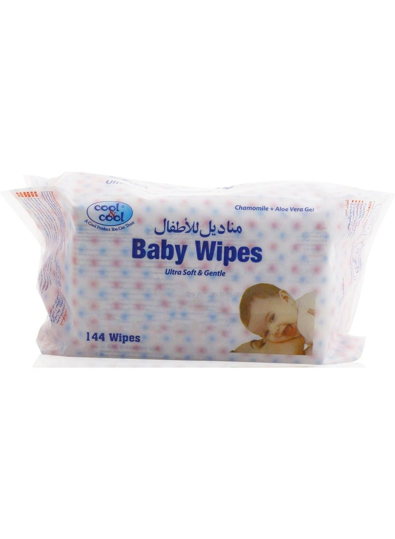 Cool & Cool Ultra Soft And Gentle Baby Wipes 144 Wipes Pack - Image 1
