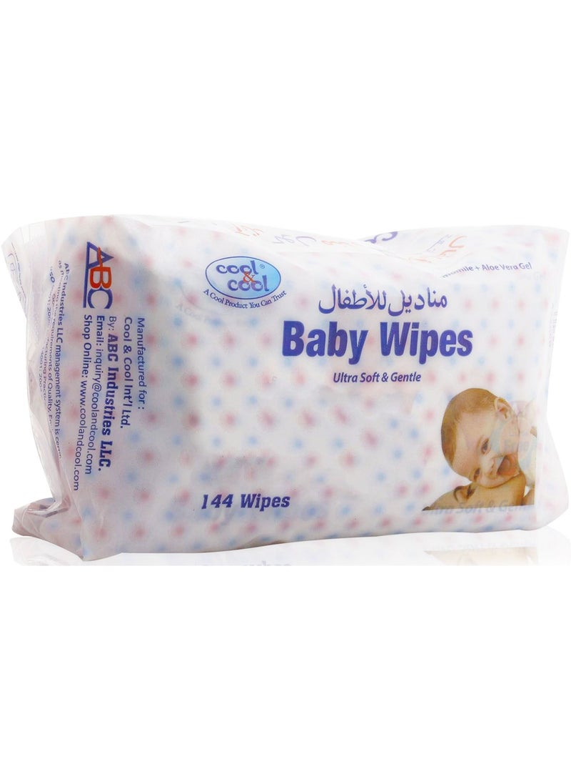 Cool & Cool Ultra Soft And Gentle Baby Wipes 144 Wipes Pack - Image 2