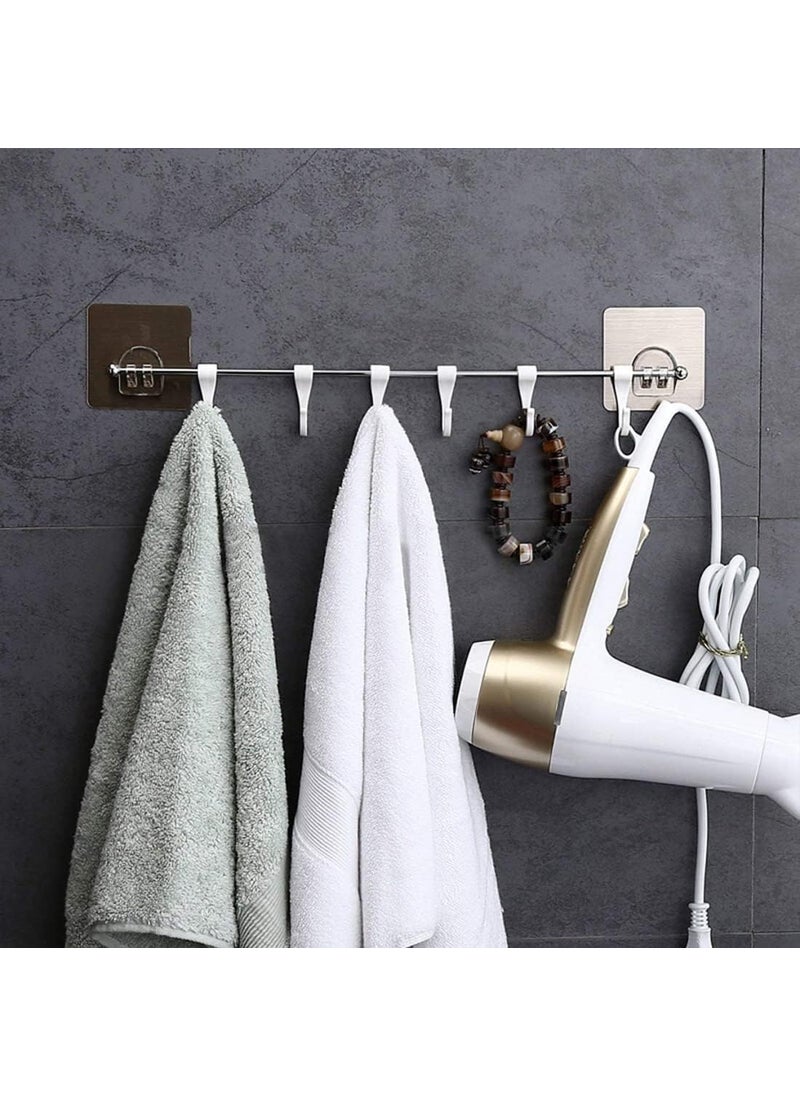 iSTAR iSTAR Stainless Steel Self Adhesive Wall Hanging Hooks Strong Kitchen Accessories Items Organizer Rack Stand Wall Hooks Without Drilling 6 Hooks  - Image 5