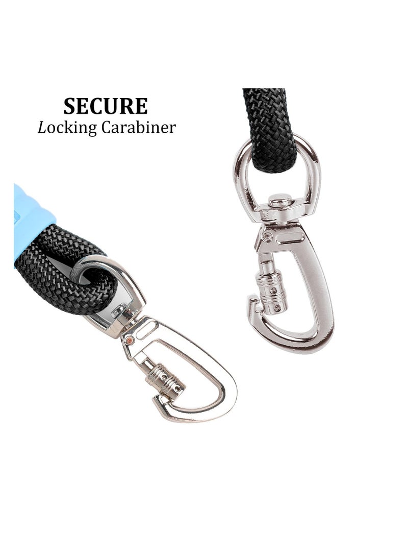 SYOSI 5 FT Versatile Crossbody Heavy Duty Dog Leash - Double Handle with Padded Handle, Lockable Metal Clip, Adjustable Pet Leash for Small, Medium, Large Dogs, Perfect for Walking, Running, Hiking (Black) - Image 2