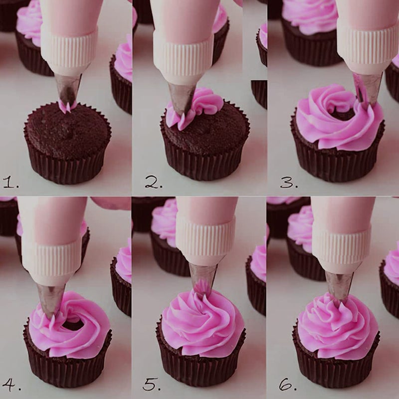 jaexest 2D Piping Nozzle Set for Cake Decorating,2D Large Drop Flower Icing Nozzle,2D Closed Star Piping Tip,3 Pcs - Image 3