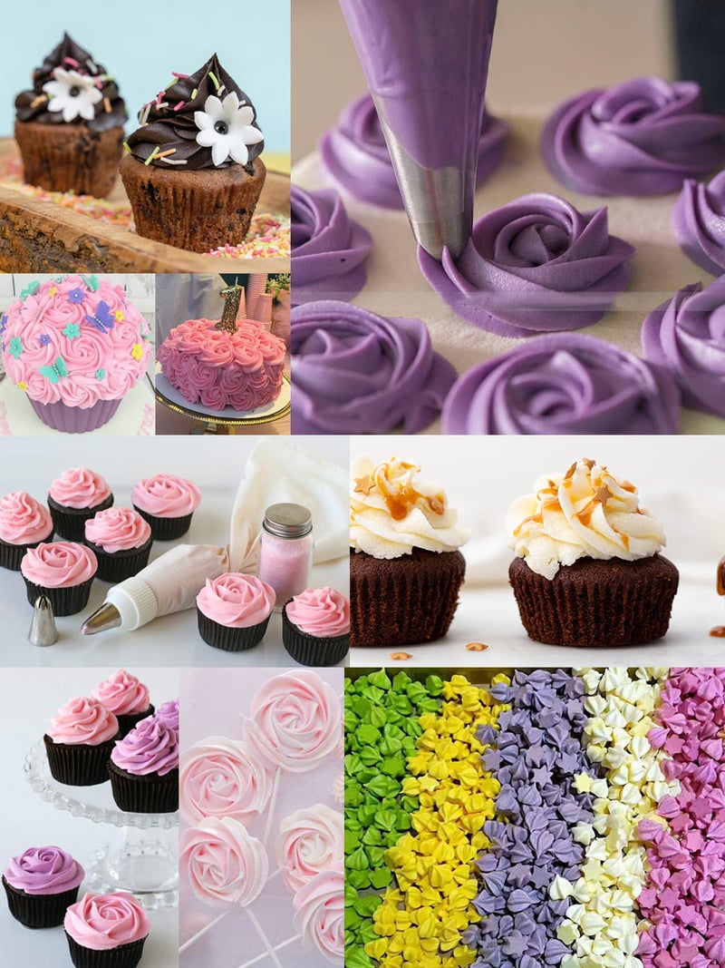 jaexest 2D Piping Nozzle Set for Cake Decorating,2D Large Drop Flower Icing Nozzle,2D Closed Star Piping Tip,3 Pcs - Image 2