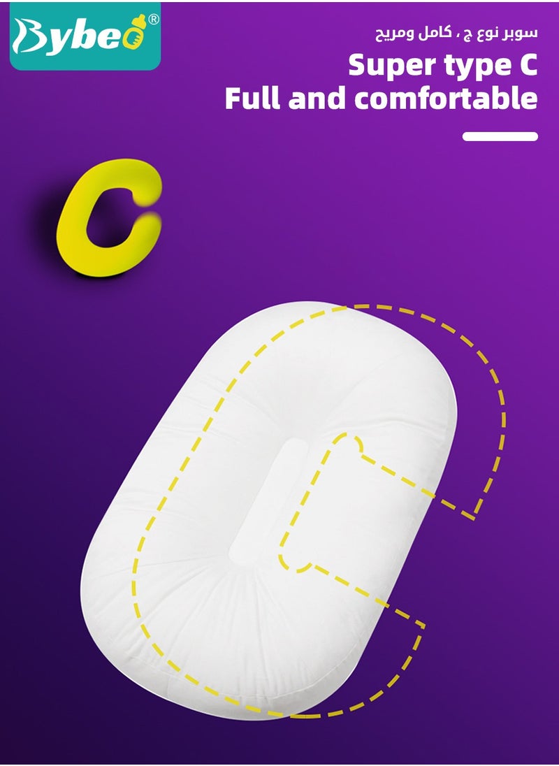 Bybeo - Baby Nest Bed, Newborn Nursery Pillow, Infant Breastfeeding Pillows, Toddler Bedding for Sleeping, Anti vomit Milk Headrest15 Degree Incline, for Better Night's Sleep - Image 1