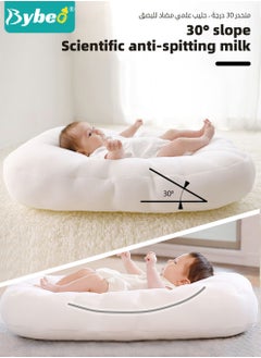 Bybeo Baby Nest Bed, Newborn Nursery Pillow, Infant Breastfeeding Pillows, Toddler Bedding for Sleeping, Anti vomit Milk Headrest15 Degree Incline, for Better Night's Sleep  - Image 4
