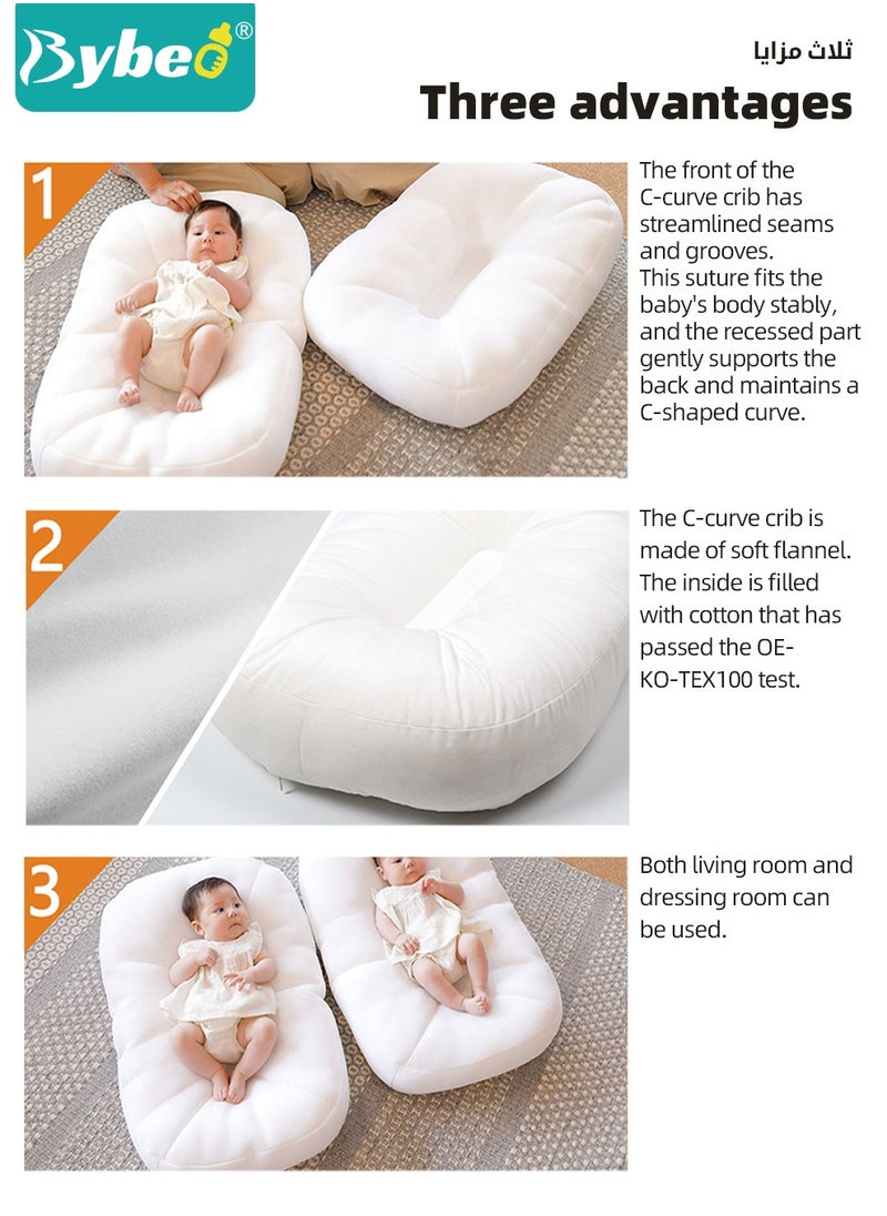 Bybeo - Baby Nest Bed, Newborn Nursery Pillow, Infant Breastfeeding Pillows, Toddler Bedding for Sleeping, Anti vomit Milk Headrest15 Degree Incline, for Better Night's Sleep - Image 1