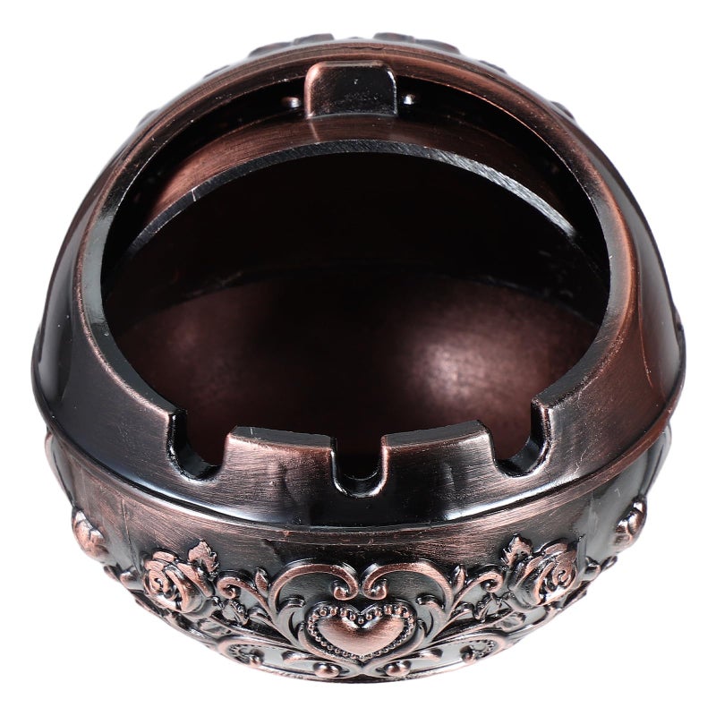 Metal Portable Ashtray with Lid Mini Outdoor Car Home Use Copper Rose Color - Image 2