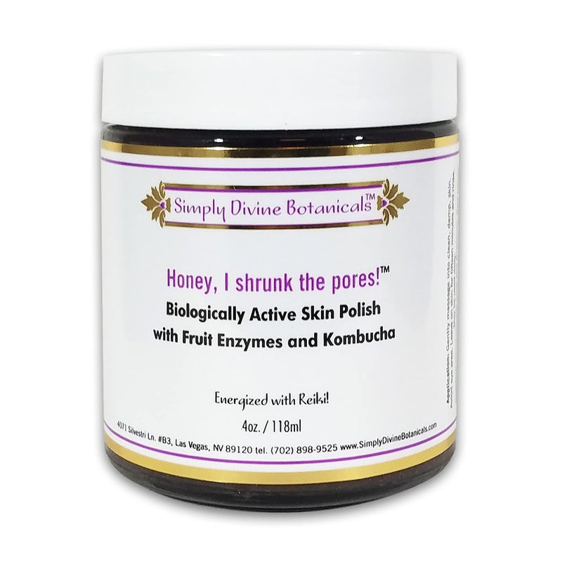 Simply Divine Botanicals Honey I Shrunk The Pores - All-Natural and Organic Skin Polish to Tighten Skin, Reduce Pores, Exfoliate for All Skin Types, 4 oz - Image 1