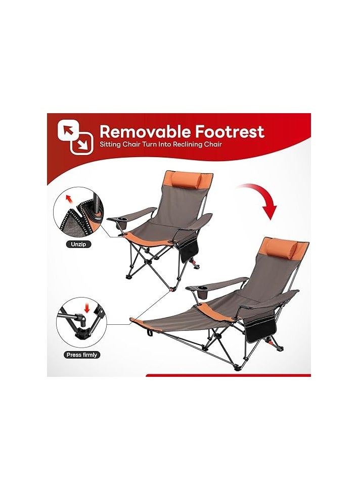 Generic Picnic chaise lounge chair with armrest, lightweight with table, adjustable low folding chair  - Image 3