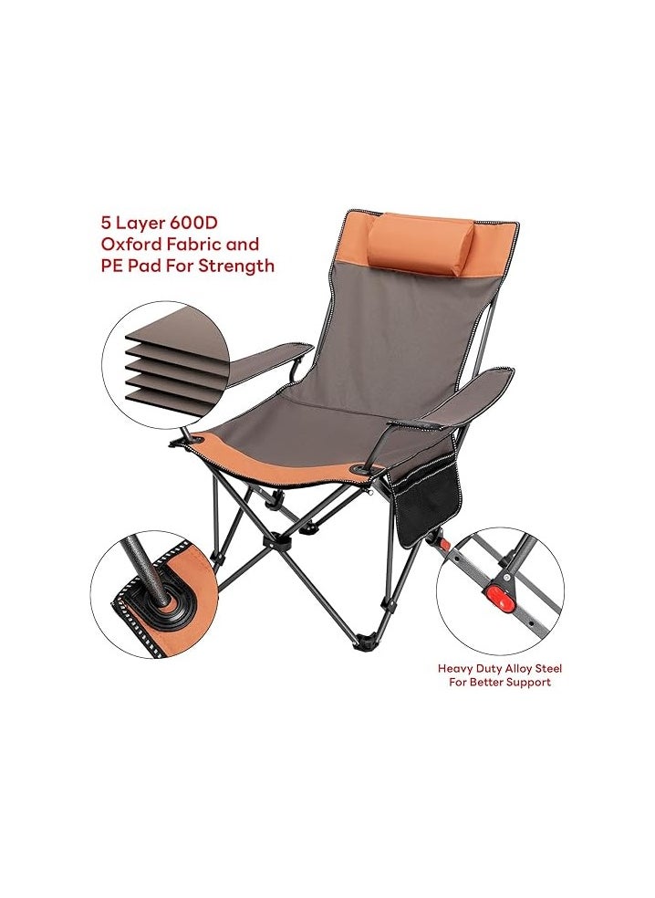 Generic Picnic chaise lounge chair with armrest, lightweight with table, adjustable low folding chair  - Image 5